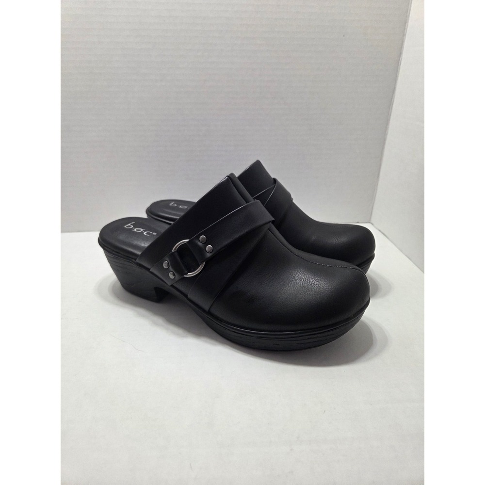 b.o.c. Born Concept Womens Black Clogs Mules Strap Detail BC0040809 Size 9M